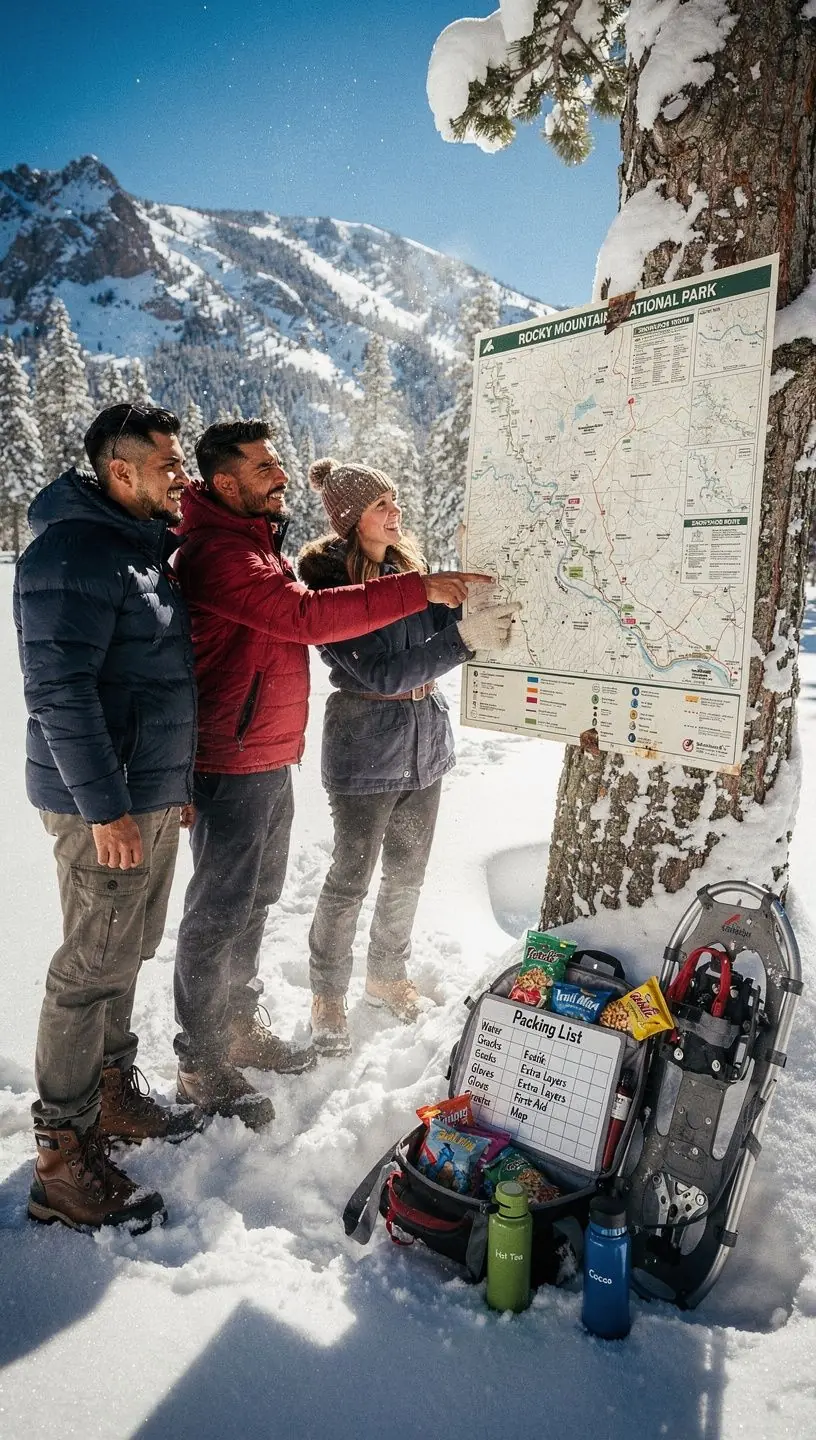 Карта маршрута с отмеченными тропами и интересными местами для посещения.